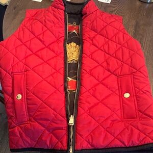Ralph Lauren Red/Black Equestrian Quilted Reversible Vest
